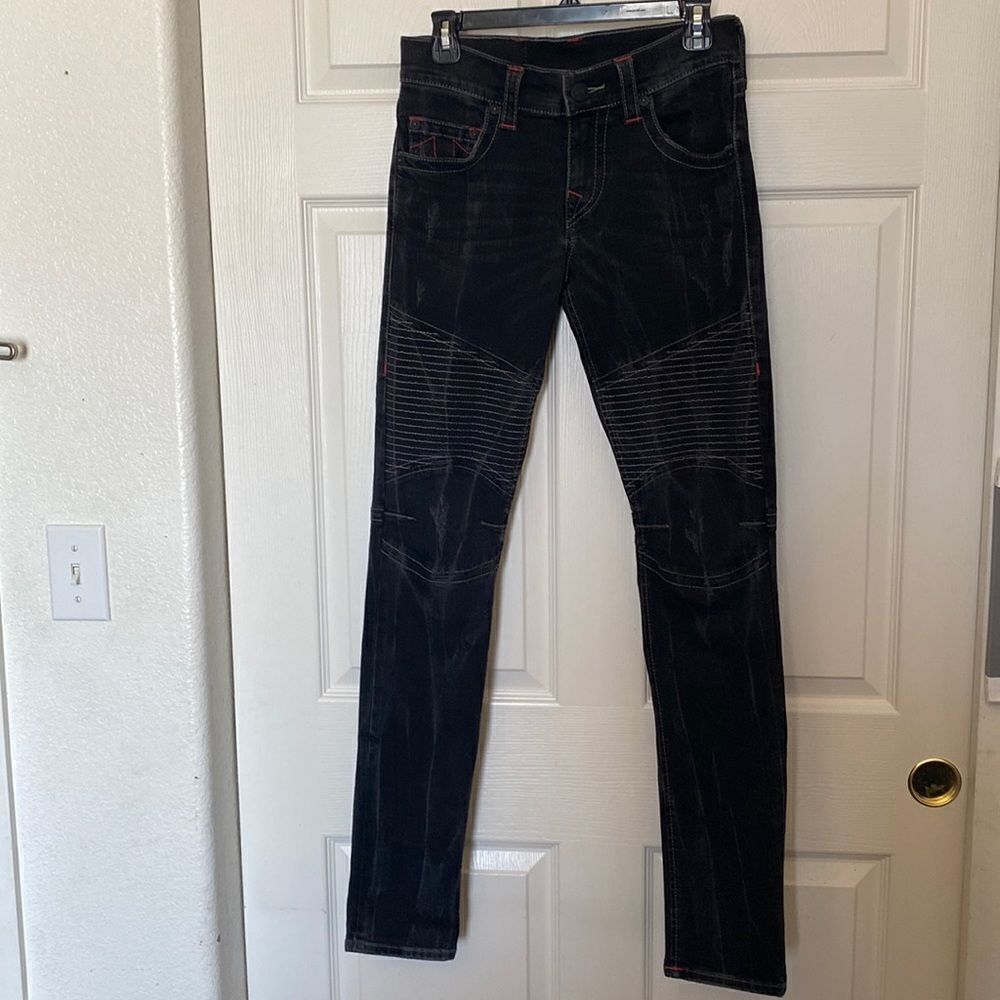TRUE RELIGION Women’s Moto Jeans Size 27” x 33” - Picture 1 of 6
